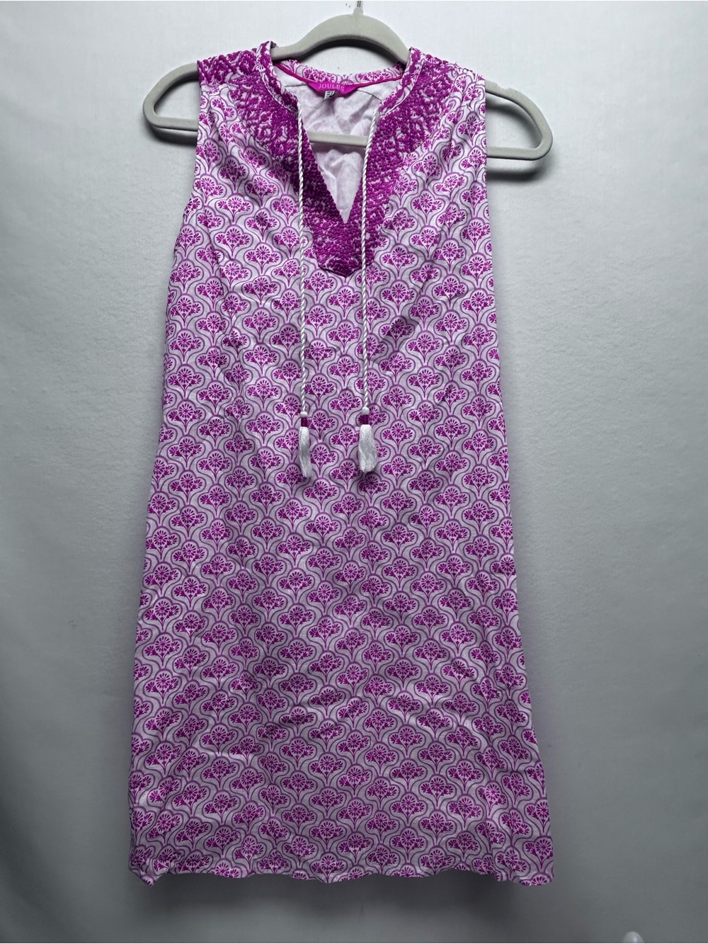 Joules Pink and White Sleeveless Midi Dress